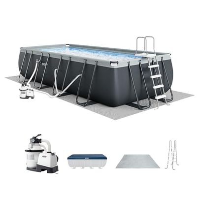[Prime Day] INTEX Rectangular Above Ground Swimming Pool Set: 18ft x 9ft x 52in