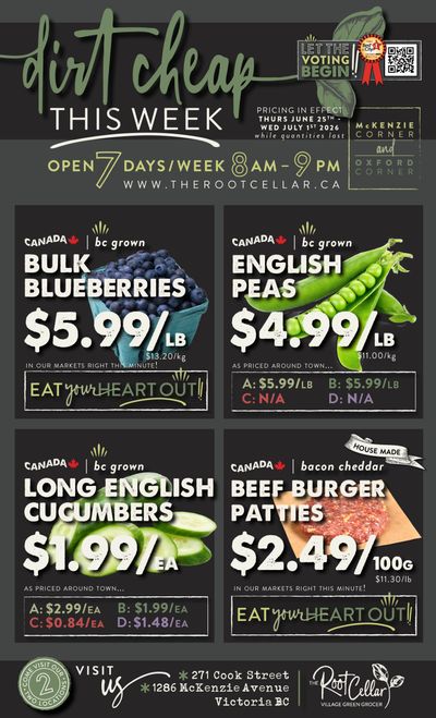 The Root Cellar Flyer June 25 to July 1