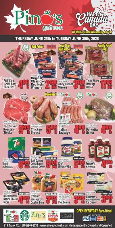 Pino's Flyer June 25 to 30