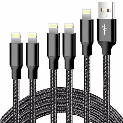 [Prime Day] iPhone Charger, 5 Pack 3/3/6/6/10FT Apple MFi Certified USB Lightning Cable