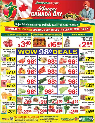 Fruiticana (Greater Vancouver) Flyer June 25 to July 1