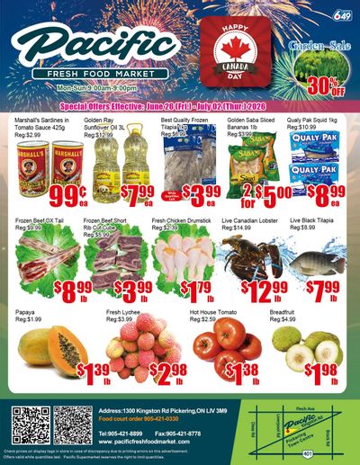 Pacific Fresh Food Market (Pickering) Flyer June 26 to July 2