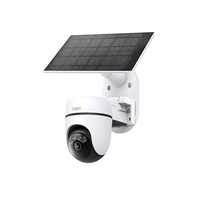 Tapo Solar-Powered Pan/Tilt Outdoor Security Camera Kit, Wireless, 2K 3MP, 360° AI Tracking, No Monthly Fee, Person Detection, Color Night Vision, SD/Cloud Storage 512GB, Works w/Alexa & Google Home