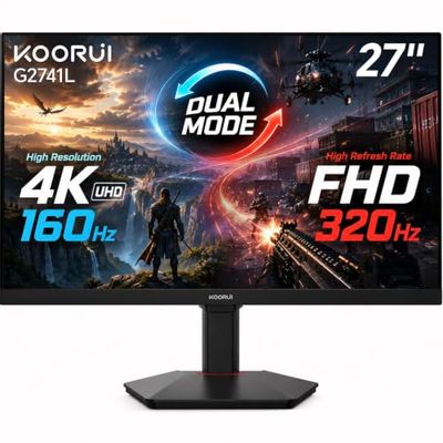[Monitor] KOORUI 27 Inch 4K UHD Gaming Monitor, IPS Display, 160Hz/320Hz Dual Mode, HDMI 2.1, 1ms Response, Adaptive Sync, PIP/PBP, G2741L ($599.99 - =) [Amazon]