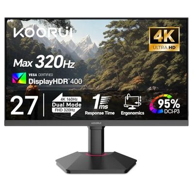 [Monitor] KOORUI 27 Inch 4K UHD Gaming Monitor, IPS Display, 160Hz/320Hz Dual Mode, HDMI 2.1, 1ms Response, Adaptive Sync, PIP/PBP, G2741L ($599.99 - =) [Amazon]