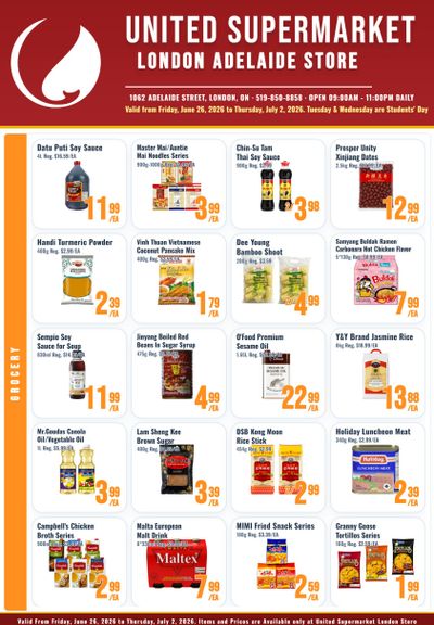 United Supermarket (London) Flyer June 26 to July 2