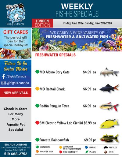 Big Al's (London) Weekend Specials June 26 to 28