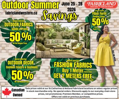 Fabricland (St. Catharines, Welland) Flyer June 22 to 30