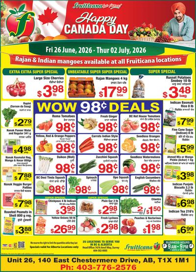 Fruiticana (Chestermere) Flyer June 26 to July 2