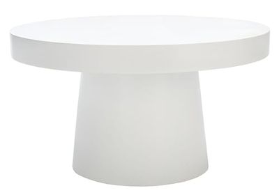 Safavieh Home Collection Jaria White Paper Mache Round Coffee Table (Fully Assembled) COF3000A, 31.6" W x 31.6" L x 17.8" H
