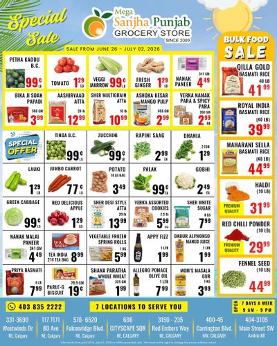 Sanjha Punjab Grocery Store Flyer June 26 to July 2