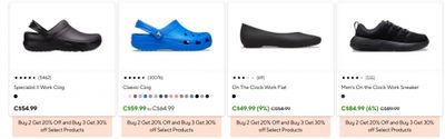 Crocs Canada Deals: Save up to 25% Off Work Shoes & Clogs + Buy 2, Take 20%, 3 for 30% & 40% Off Accessories