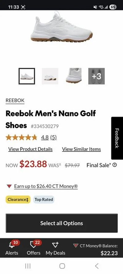 sportchek: Reebok white nano golf shoes $23.88