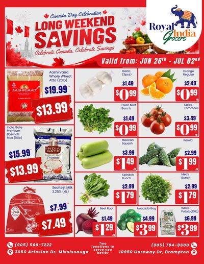 Royal India Grocers Flyer June 26 to July 2