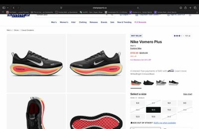 Champs Sports: Nike Vomero Plus Running Shoe $128 + Free Shipping