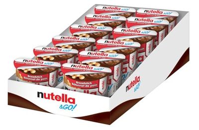 NUTELLA & GO! Snack Packs - Chocolate Hazelnut Spread with Breadsticks - Perfect Bulk Snacks for Kids - 52 Grams - Pack of 12