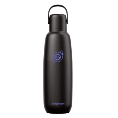 SodaStream - Fizz & Go Cool Bottle | Stainless Steel Carbonating Water Bottle | Keeps Drinks Cold 12 Hrs | Cupholder Friendly | Compatible with Pink CO2 cylinder machines | Black color | 0.9L $24.92 (lowest)
