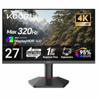 Amazon.ca: KOORUI 27 Inch 4K UHD Gaming Monitor, IPS Display, 160Hz/320Hz @ $259.99