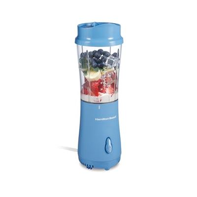 Hamilton Beach Personal Blender for Smoothies & Protein Shakes, Portable Single Serve Blender with Travel Lid, 14 oz BPA-Free Jar, 175W, Compact Countertop Blender, Tranquil Blue