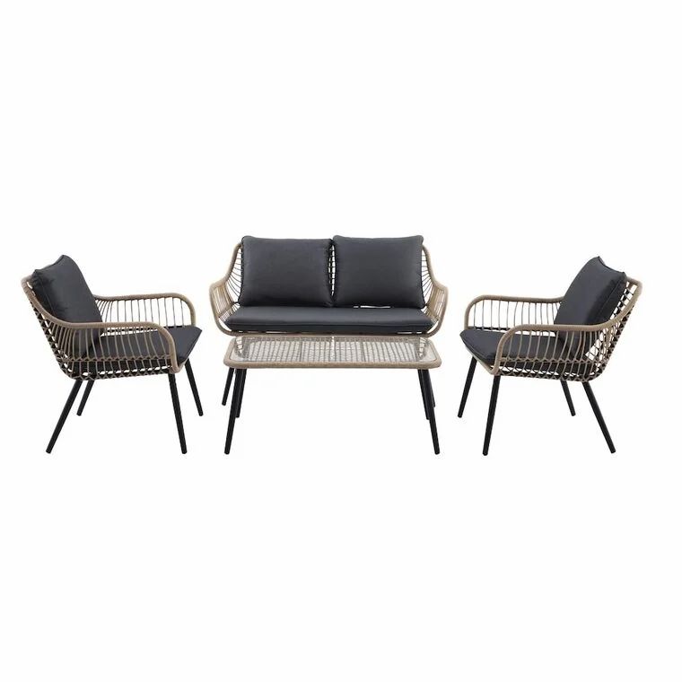 Home Depot: 4-Piece 4-Seat Steel & Wicker Patio Set with Coffee Table Table $278 (30% off)