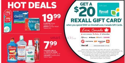 Rexall Canada: Get a $20 Rexall Gift Card When You Spend $100 on One4All Love, Canada Gift Cards