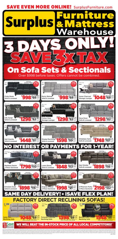 Surplus Furniture & Mattress Warehouse (Lethbridge) Flyer June 29 to July 5