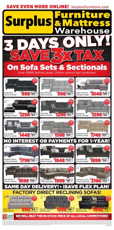 Surplus Furniture & Mattress Warehouse (Calgary, Edmonton) Flyer June 29 to July 5