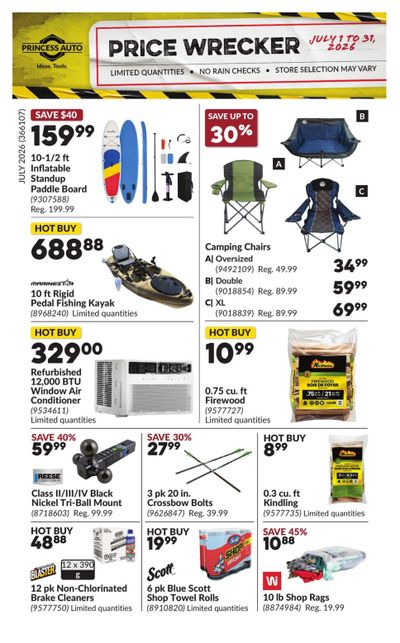 Princess Auto Price Wrecker Flyer July 1 to 31