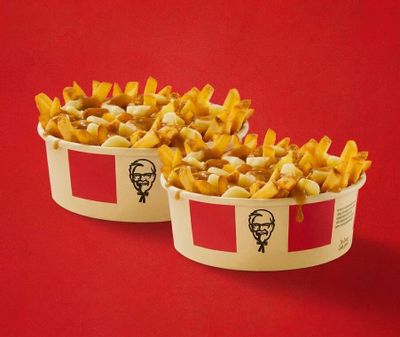 KFC: BOGO Poutines until July 5, 2026. Limit of 1 redemption per order. Available on KFC.ca, KFC App, DoorDash, Skip