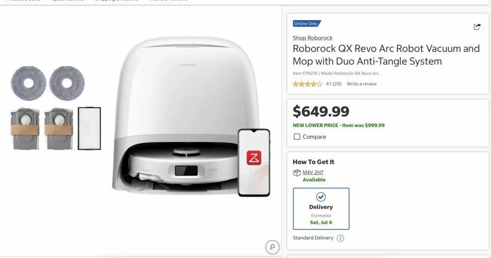 Costco: Costo - Roborock QX Revo Arc Robot Vacuum and Mop - $649.99