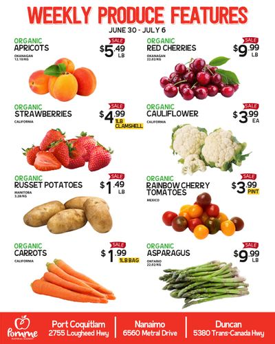 Pomme Natural Market Weekly Produce Flyer June 30 to July 6