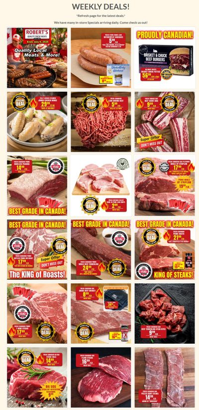 Robert's Quality Fresh Meats Flyer June 29 to July 6