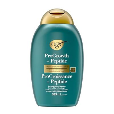 OGX ProGrowth + Peptide Conditioner, Nourishing Conditioner Moisturizes, Reinforces and Strengthens Hair to Reduce Hair Fall Due to Breakage, 385 mL