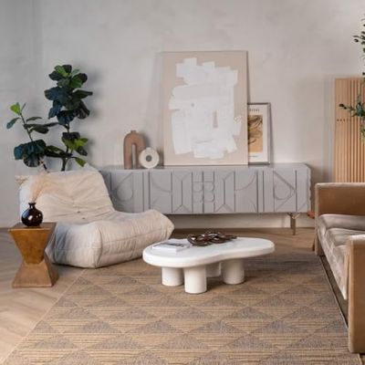 Rug Branch Haylei 7' x 10' (6'7" x 9'6") Brown/Beige Geometric Indoor Area Rug, Contemporary, Medium Pile, Stain-Resistant Carpet - Living Room, Bedroom, Dining Room, and Kitchen