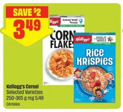 No Frills: Free Kellogg's Frosted Flakes Cereal Multigrain Less Sugar 338g (with PM + digital + printed coupon) July 2-8