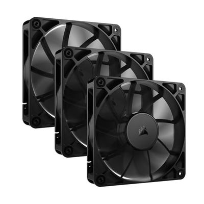 CORSAIR RS120 120mm PWM Fans – Daisy-Chain Connection – Low-Noise – Magnetic Dome Bearing – Triple Pack