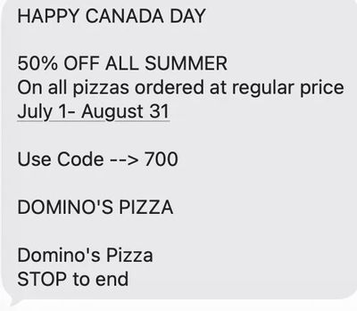 Domino's Pizza: 50% 0ff All Pizzas Ordered at Regular Price