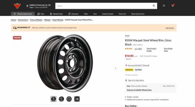 Canadian Tire: $14.93/Rim (Must read description) RSSW Macpek Steel Wheel/Rim, Gloss Black