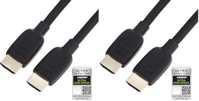 Amazon Basics High-Speed 8K HDMI Cable, Black - 10 Feet (Pack of 2)