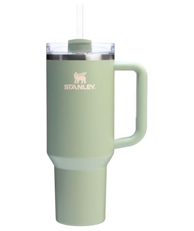 Stanley Quencher H2.0 Tumbler with Handle and Straw 40 oz | Flowstate 3-Position Lid | Cup Holder Compatible for Travel | Insulated Stainless Steel Cup | BPA-Free | Lichen
