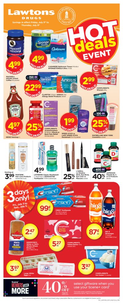 Lawtons Drugs (NB, NL, PE) Flyer July 3 to 9