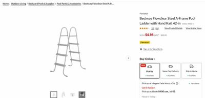 Canadian Tire: Bestway Flowclear Steel A-Frame Pool Ladder with Hand Rail, 42-in from $4.98 (reg. $99.99) YMMV