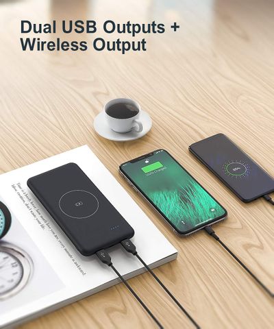 Wireless Portable Charger,TOVAOON 10000mAh Fast Charging Power Bank QI Battery Charger Pad on Sale for $ 37.99 at Amazon Canada