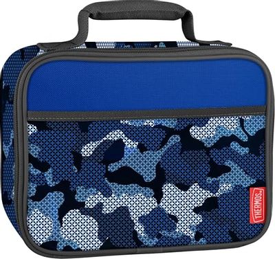 THERMOS Soft Lunch Box with Pocket, Blue Hatch Camo