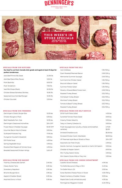 Denninger's Weekly Specials July 1 to 7