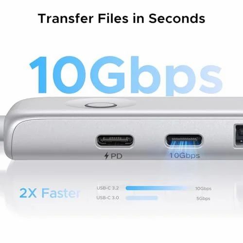 Amazon.ca: USB C Hub (5-in-1) 10Gbps, 4K@60Hz - $15.99