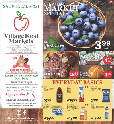 Village Food Markets Flyer July 1 to 7