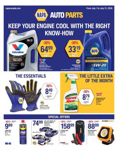 NAPA Auto Parts Flyer July 1 to 31