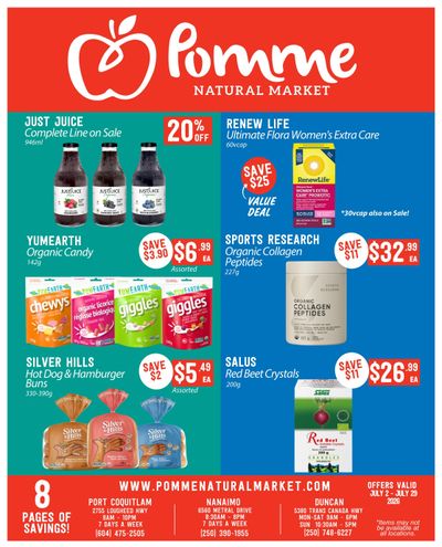 Pomme Natural Market Monthly Specials Flyer July 2 to 29
