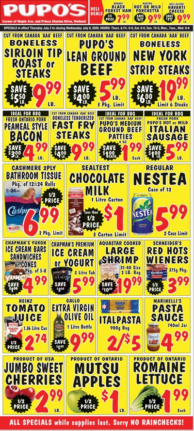 Pupo's Food Market Flyer July 2 to 8